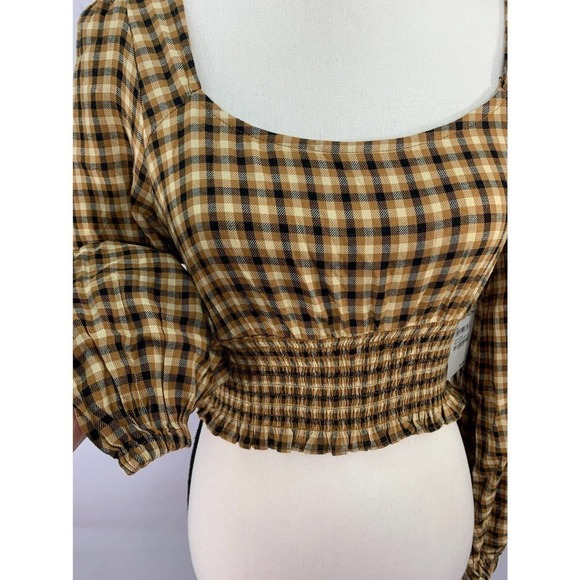 BP. Dreamy Long Sleeve Smock Crop Top Preppy Cottage core Women’s Small NWT - Picture 2 of 5